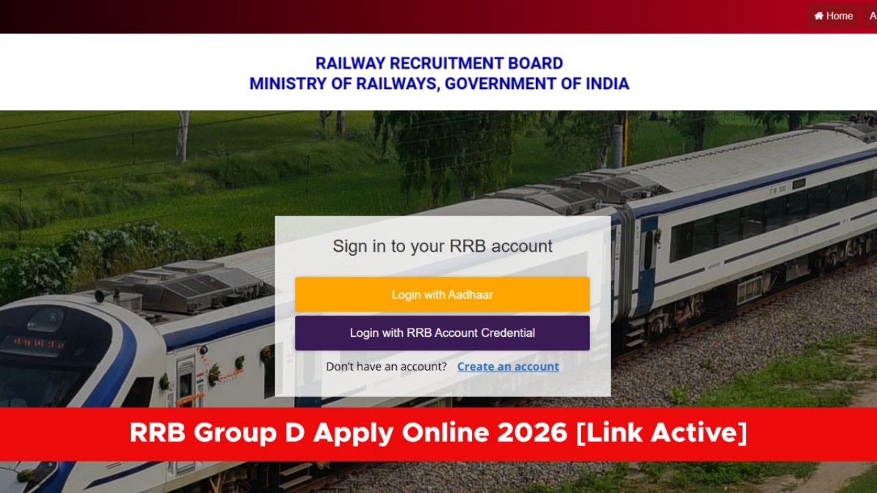 RRB Group D Recruitment 2026 Out For 21195 Vacancies Apply @rrbapply.gov.in